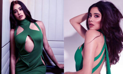 Janhvi Kapoor's Marc Bouwer green cut-out gown proves she is the ultimate bombshell queen